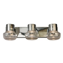 Elgo 204451A - 3 LT Integrated LED Bath/Vanity Light w/ Chrome Finish & Clear Glass Shades