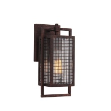Elgo 204546A - 1 LT Outdoor Wall Light w/ Rust Color Finish & Clear Glass Shade