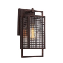 Elgo 204547A - 1 LT Outdoor Wall Light w/ Rust Color Finish & Clear Glass Shade