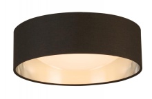 Elgo 204718A - Integrated LED 12" Ceiling Light w/ Black & Brushed Nickel Fabric Shade w/ White Acrylic Diffuse