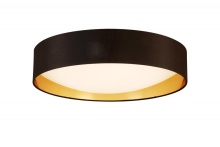 Elgo 204724A - Integrated LED 20" Ceiling Light w/ Black & Gold Fabric Shade w/ White Acrylic Diffuser