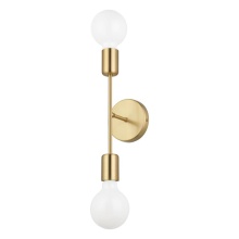Elgo 205331A - 2 LT Open Bulb Wall Light w/ a Brushed Gold Finish