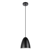 Elgo 205418A - 1 LT Pendant w/ Black Exterior & Matte White Interior Metal Shade