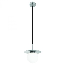 Elgo 205645A - 1 Lt Mini Pendant w/ Matte Nickel  Finish & White Glass Shade