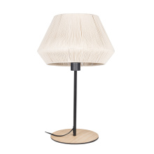Elgo 205758A - 1 LT Table Lamp w/ Black Finish & Cream Textile Thread Shade