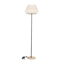 Elgo 205759A - 1 LT Floor Lamp w/ Black Finish & Cream Textile Thread Shade