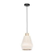 Elgo 205762A - 1 LT Mini Pendant w/ Black Finish & Cream Textile Thread Shade