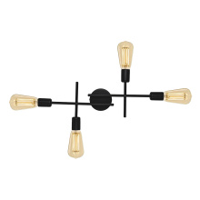 Elgo 205768A - 4 LT Open Bulb Wall/Ceiling Light w/ Matte Black Finish