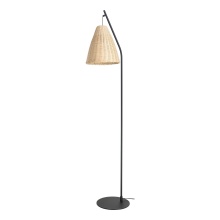 Elgo 205785A - 1 LT Floor Lamp w/ Black Finish & Rattan Shade