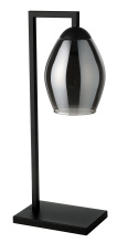 Elgo 206262A - 1 LT Table Lamp w/ Black Finish & Chrome Smoked Glass Shade