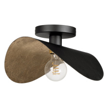 Elgo 206319A - 1 LT Dual Mount Ceiling or Pendant w/ Black Finish & Black & Gold Leaf Shade