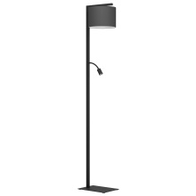 Elgo 390068A - 1 LT Floor Lamp w/ Black Finish w/ Black Fabric Shade