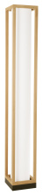 Elgo 390103A - 4 LT Floor Lamp w/ Natural Wood Frame, Black Base & White Fabric Shade