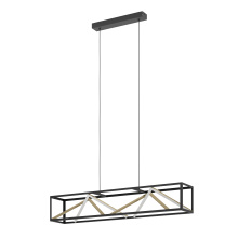 Elgo 390417A - 1 LT LED Linear Pendant w/ Black & Gold Finish w/ White Acrylic Diffuser