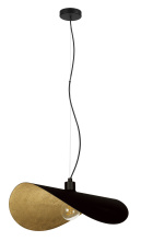 Elgo 390429A - 1 LT Pendant w/ Black Finish & Black Exterior w/ Gold Leaf Interior Shade