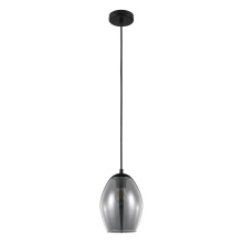 Elgo 39564A - 1 LT Pendant w/ Black Finish & Chrome Smoked Glass Shade