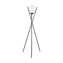 Elgo 39594A - 1 LT Floor Lamp w/ Matte Black Finish & White Sphere Shade