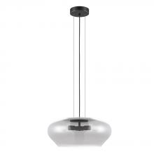 Elgo 39658A - 3 LT Pendant w/ Black Finish & Chrome Smoked Glass Shade