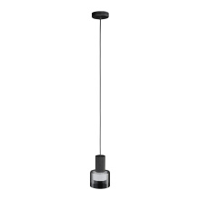 Elgo 39725A - 1 LT Mini Pendant w/ Black Finish & White Interior & Clear Outer Glass Shade