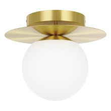 Elgo 39951A - 1 LT Ceiling Light w/ Brushed Brass Finish & White Opal Glass Shade