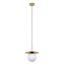 Elgo 39952A - 1 LT Mini Penant w/ Brushed Brass Finish & White Opal Glass Shade