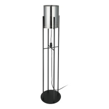 Elgo 43142A - 1 LT Floor Lamp w/ Black Finish & Metalic moked Glass Shade
