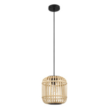 Elgo 43231A - 1 LT Pendant w/ Black Finish & Natural Bamboo Shade