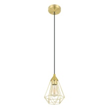 Elgo 43681A - 1 LT Open Frame Geometric Mini Pendant w/ Brushed Brass Finish & Black Acccents