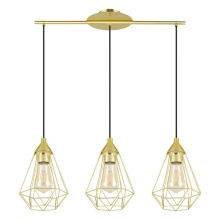 Elgo 43682A - 3 LT Linear Pendant w/ Brushed Brass Finish w/ Black Accents