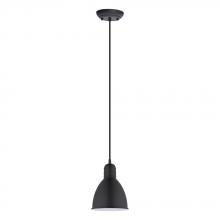 Elgo 49464A - 1 LT Mini Pendant w/ Black Finish & Black w/ White Interior Shade