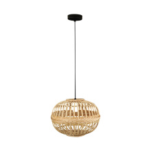 Elgo 49771A - 1 LT Pendant w/ Brown Finish & Wood Shade