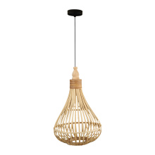 Elgo 49772A - 1 LT Pendant w/ Brown Finish & Wood Shade