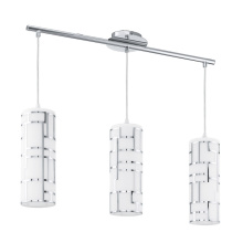 Elgo 92563A - 3 LT Linear Pendant w/ Chrome Finish & White Décor Glass Shades