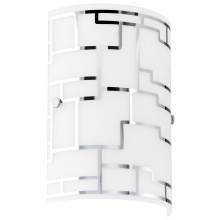Elgo 92564A - 1 LT Wall Light w/ Chrome Finish & White Décor Glass Shade