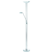 Elgo 93875A - 2 LT Integreated LED Floor Lamp w/ Chrome Finish & Adjustable Reading Lamp