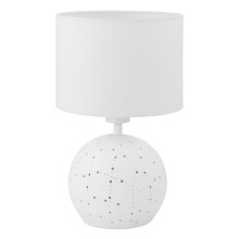 Elgo 98381A - 1 LT Table Lamp w/ a White Ceramic Base & White Fabric Shade