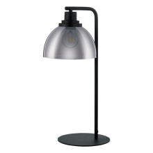 Elgo 98386A - 1 LT Table Lamp w/ Black Finish & Metallic Smoked Glass Shade