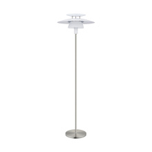 Elgo 98389A - 1 LT Floor Lamp w/ Satin Nickel Finish & White Shade