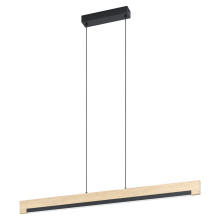 Elgo 99293A - 1 LT Integrated LED Linear Pendant Black & Wood Finish w/ White Diffuser