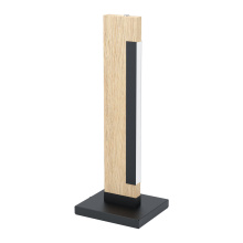 Elgo 99295A - 1 LT Integrated LED Table Lamp,  Black & Wood Finish w/ White Plastic Cover