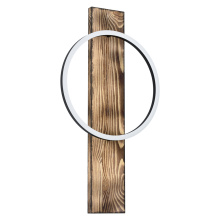 Elgo 99353A - 1 LT Integrated LED Wall Light w/ Brushed Pine Wood Finish & Black  Shade
