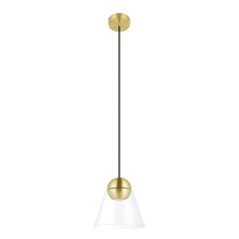 Elgo 99628A - 1 LT Mini Pendant w/ a Brushed Brass Finish & Clear Cone Glass Shade