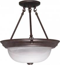  60/209 - 2 Light - Semi Flush with Alabaster Glass - Old Bronze Finish