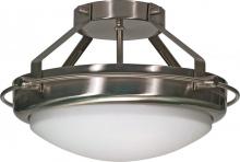  60/609 - Polaris - 2 Light Semi-Flush with Satin Frosted Glass - Brushed Nickel Finish