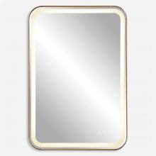  09862 - Crofton Lighted Brass Vanity Mirror